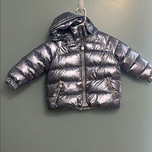 Stella McCartney Kids Shiny Blue Puffer Jacket 6 yrs